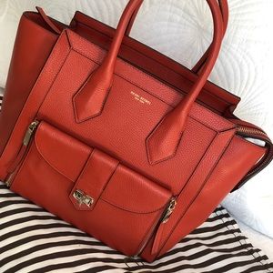 Henri Bendel Convertible Rivington Orange bag- LG